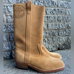 Rare La Camarguaise Tan Suede Gardiane Boots Size 39 Made in France